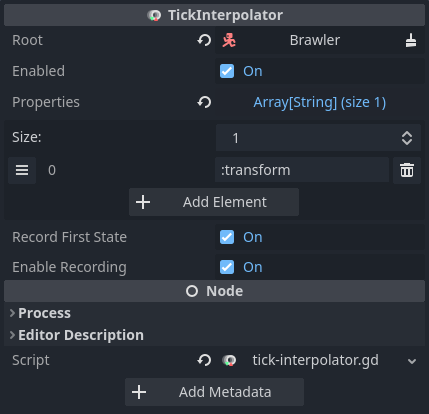 TickInterpolator configuration