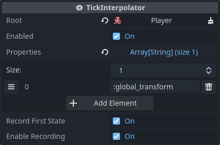 TickInterpolator settings