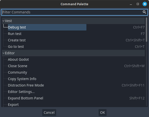 Command palette
